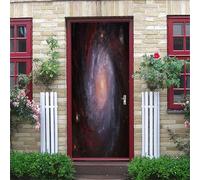 Stickers Porte Galaxie Profonde Et Magnifique 77X200Cm 3D Trompe L'Oeil Autocollant De Porte Wall Mural Poster De Porte Amovible Adhésif Papier Peint Salon Chambre Salle De Bain Décoration