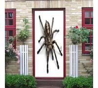Stickers Porte Grosse Araignée Brune Noire Et Blanche 90X200Cm 3D Trompe L'Oeil Autocollant De Porte Wall Mural Poster De Porte Amovible Adhésif Papier Peint Salon Chambre Salle De Bain Décoration