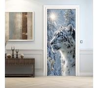 Stickers Porte Léopard Autocollant 83x205, Animaux 3D Papier Peint Adhesif Pour Porte Chambre Salle De Bain Cuisine, Léopard Decoratif Mural,(ST0288)