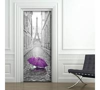 Stickers porte Parigi Application facile et sans bulles, revêtements de porte Ajustable décorations de porte ideal renovation porte
