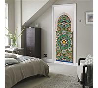 stickers porte placard 50x125cm(19.68 inches * 49.21 inches) Couleur verre Sticker De Porte Trompe l'oeil Effet 3D Intérieure Papier Peint Peintures Imperméable Amovible Autocollants Escaliers