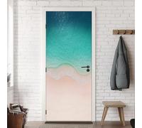 Stickers Porte Plage Poster Porte Trompe L'oeil, Effect 3D Plage Océan Autocollant, Auto-Adhésif Papier Peint Mural Chambre Salon Mur Décoration Art Sticker Muraux 80x200 cm m.1634