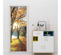 Stickers Porte Portail En Fer Sticker Porte Trompe l'oeil Jardin Papier Peint Auto Adhésif, PVC Imperméable Poster Autocollants pour Salon Cuisine Chambre Salle de Bain 95 x 215 cm G924