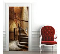 Stickers Porte Poster Escalier Ancien En Pierre 77 X 200 Cm 3D Papier Peint Porte Trompe L'Oeil Pour Salon Chambre Décoration De La Maison Stickers Muraux Imperméable Stickers Amovibles - Photos De P