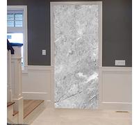 Stickers Porte Poster Texture De Mur De Béton Gris 77 X 200 Cm 3D Papier Peint Porte Trompe L'Oeil Pour Salon Chambre Décoration De La Maison Stickers Muraux Imperméable Stickers Amovibles - Photos D