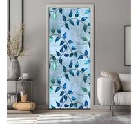 Stickers Porte Trompe l'oeil Effect 100x200cm Feuilles Sticker Porte 3D Autocollant Mural Abstrait PVC Autocollants Papier Peint Décoration pour Chambre Salle de Bain Imperméable Auto-Adhésif (DS33)