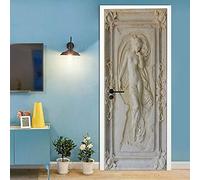 Stickers Porte Trompe l'oeil Effet 3D 83x204cm Poster de Porte Papier Peint Porte Muraux Intérieure par Autocollants Imperméable Amovible Salon Chambre Salle De Bain Cuisine, à la romaine