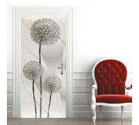 Stickers Porte Trompe L'oeil Pissenlit Poster Pour Porte Art Abstrait Papier Peint Autocollant Porte Chambre Décoration Auto Adhésif Imperméable Sticker Porte 90x210 cm 8632A