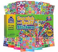 Stickers pour Enfant et Enseignant Scratch and Sniff de Purple Ladybug - Lot de 45 Feuilles d'Autocollants Originaux Parfumés à Gratter! Gommettes d'Encouragement avec 15 Parfums Différents