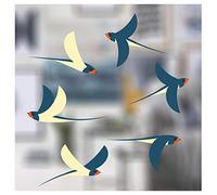 Stickers pour fenêtre | 6 Superbes autocollants décoratifs au Motif Hirondelles | Stickers Anti Collision Oiseaux