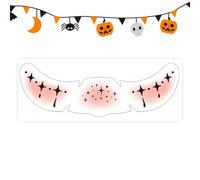 Stickers pour les yeux de maquillage spooky - autocollants pour visage en papier, tatouage d'empreinte à main de la Halloween imperméable, look de costume adhésif | Party Face Art for Kids
