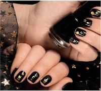 Stickers pour ongles du Nouvel An Designs élégants Détails dorés Design d'ongles festif Noël Nouvel An Festif Glamour autocollants, couleur : or