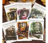 Stickers pour scrapbooking Accessoires, ensemble de 60 pièces Fleurs de jardin Plantes Éléments décoratifs Ensemble d'autocollants esthétiques pour albums photos, scrapbooking, accessoires Bullet