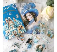 Stickers pour Scrapbooking Kit d'Accessoires Noël Washi Stickers Ta Merry PET Transparent Livre d'Autocollants 20 Feuilles pour Bullet Journal Autocollants Décoratifs pour Album Fait Main (Série Noël