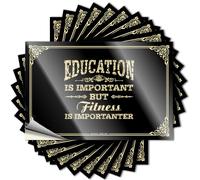 Stickers pour voitures Education is Important But Fitness is Importanter Autocollants farces autocollants amusants pour voitures (12 x 18 cm)