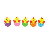 Stickers Poussins En Caoutchouc Mousse Pailletée 13 Pièces