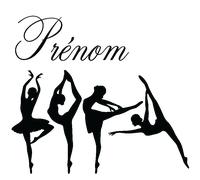 Stickers prénom personnalisé 4 ballerines