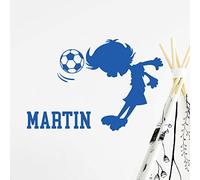 Stickers Prénom Personnalisé | Sticker Autocollant Nom Personnalisable - Décoration Murale Chambre Enfant | 2 Planches de 30 x 30 cm et 60 x 25 cm - Bleu marine