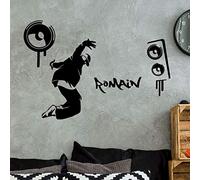 Stickers Prénom Personnalisé | Sticker Autocollant Nom Personnalisable - Décoration Murale Chambre Enfant | 2 Planches de 60 x 30 cm et 50 x 30 cm - Noir