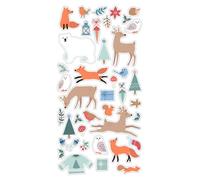 Stickers Puffies Noël - Animaux de La Forêt