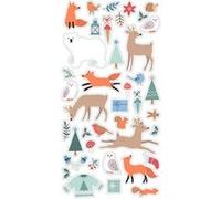 Stickers Puffies Noël - Animaux de La Forêt Multicolore G