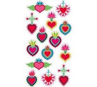 Stickers Puffies - Viva La Vida - Cœurs - 14 motifs Multicolore G