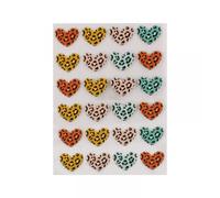 Stickers Puffy Coeurs Léopard De 2,1 À 1,6 Cm 24 Pièces