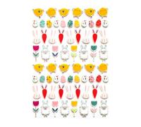 Stickers Puffy Pâques - mousse relief - 68 pièces - de 1,4 à 3,1 cm - autocollants, stickers, poussins, lapin, oeufs, carottes, mouton, fleurs, printemps, animaux de la ferme