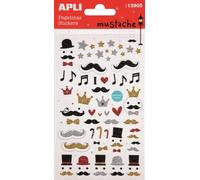 Apli Stickers Relief en résine Moustache