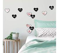Stickers Repositionnables Cœurs avec Message à Écrire et Effacable et Feutre Inclus