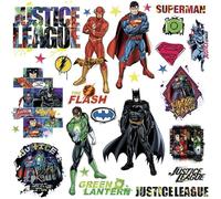 Stickers repositionnables Justice League DC 4 planches 22,8CM x 44,1 cm,