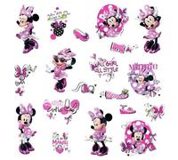 RoomMates Stickers repositionnables Minnie Fashionista Disney 19 pièces Rose Enfant