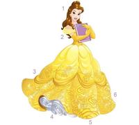 Stickers repositionnables - ROOMMATES - Disney Princesse Belle - 140x73cm - Jaune - Décoration murale