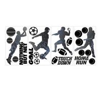 Stickers repositionnables silhouettes de joueurs sportifs