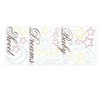 Stickers repositionnables texte, étoiles nuages