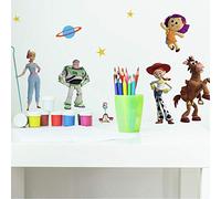 Stickers Repositionnables Toy Story 4, 3.05 cm. 3.3 cm by 17.78 cm. 23.37cm, Vert, Bleu et Jaune