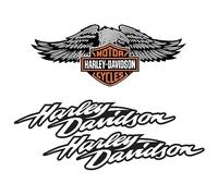 Stickers rétro réfléchissant pour Casque de Moto Hommage à Harley Davidson - Pack Aigle (3 Stickers)