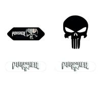 Stickers rétro réfléchissant pour Casque Shoei - Punisher Black- Frontal