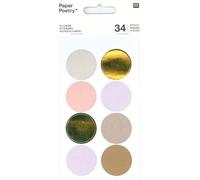 Stickers ronds en papier Nature - Pois mauves - 34 pcs