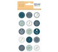 Stickers ronds pour Calendrier de l'Avent - Végétaux Bleu G