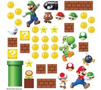 Stickers - ROOMMATES - NINTENDO - SUPER MARIO - Repositionnables - 4 feuilles - 10,1cm x 44,1cm