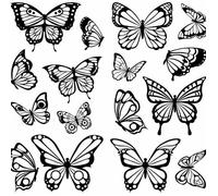 Stickers - ROOMMATES - Papillons à colorier - Vinyle - Multicolore - Décoration murale