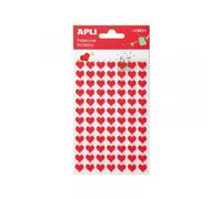 Stickers Rouge Coeur 2 Planches - Apli Kids 13511