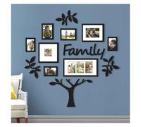 Stickers Salle De Bain Autocollants muraux d'arbre Photo de famille 3D, for salon, cadre, miroir, sparadrap d'art décoratif for la maison, DIY bricolage(Black,XL 177cmx179cm)