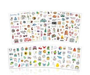 Stickers Scrapbooking 318 Pièces, 10 Feuille Autocollant Scrapbooking 4 Saison, Gommettes Printemps été Automne Hiver Stickers Adulte pour DIY Bullet Journal Album Photo Artisanat
