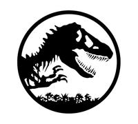 Stickers sculptés Logo de dinosaure Dinosaur World Tyrannosaurus Boy 36x36cm Installation facile Noir