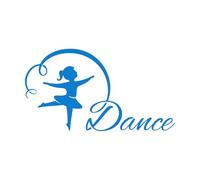 Stickers sculptés Studio de danse Music Child Petites filles danseuses 30x54.5cm Personnalisation Bleu