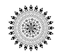Stickers sculptés Studio de yoga, méditation, relaxation et cercle mandala 36x36cm Décoration artistique Noir