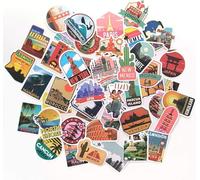 Stickers Set Vacances Autocollantes Aesthetic Deco Japon Sticker Droles Gommettes Laptop Sticker Japon Utah USA Italie Stickers Valise Tokyo Marrakech Istanbul Colisee Maroc