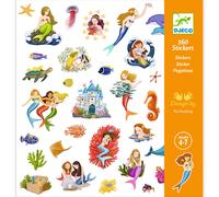 Djeco Autocollants Sirènes – 160 pièces multicolores en papier pour enfants